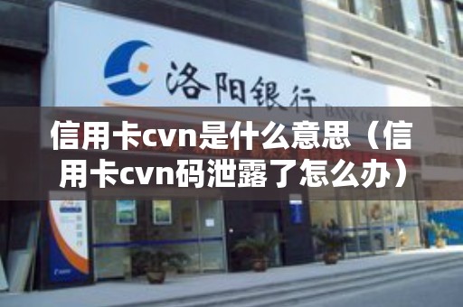信用卡cvn是什么意思（信用卡cvn码泄露了怎么办）