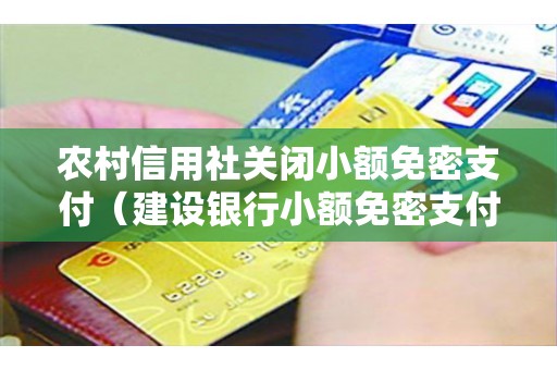 农村信用社关闭小额免密支付（建设银行小额免密支付怎么取消）