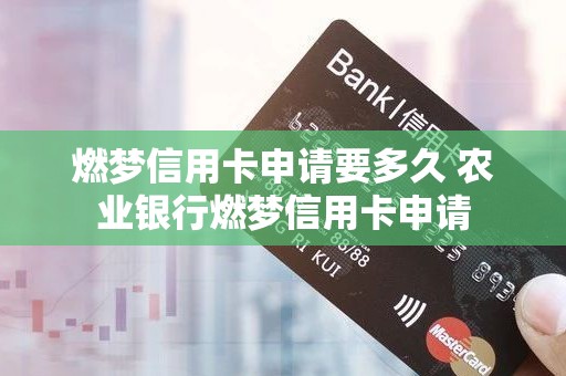 燃梦信用卡申请要多久 农业银行燃梦信用卡申请