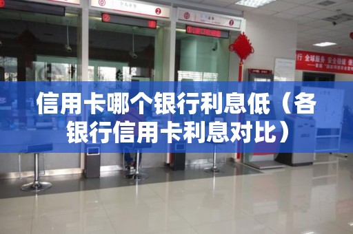信用卡哪个银行利息低（各银行信用卡利息对比）