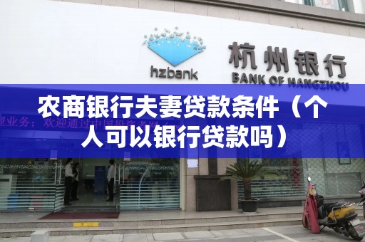 农商银行夫妻贷款条件（个人可以银行贷款吗）