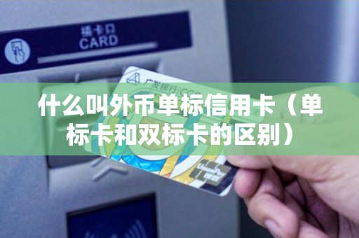 什么叫外币单标信用卡（单标卡和双标卡的区别）