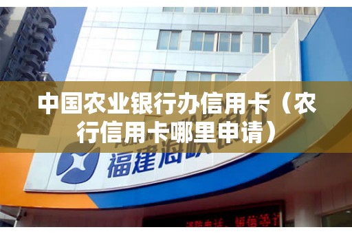 中国农业银行办信用卡（农行信用卡哪里申请）