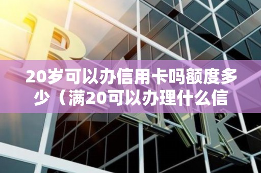 20岁可以办信用卡吗额度多少（满20可以办理什么信用卡）