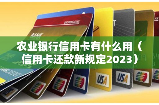 农业银行信用卡有什么用（信用卡还款新规定2023）