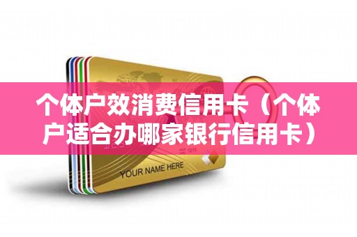 个体户效消费信用卡（个体户适合办哪家银行信用卡）