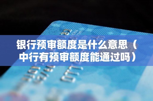 银行预审额度是什么意思（中行有预审额度能通过吗）