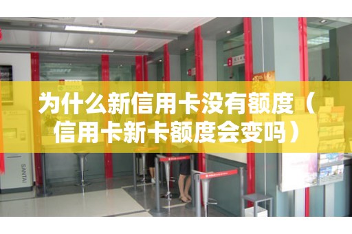 为什么新信用卡没有额度（信用卡新卡额度会变吗）