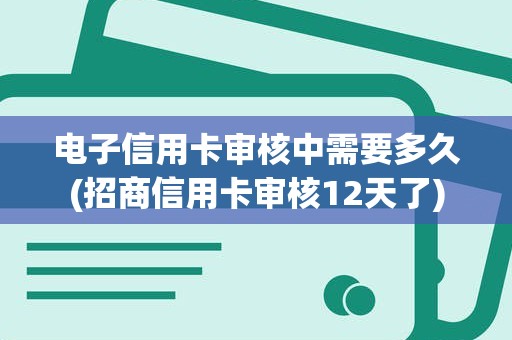 电子信用卡审核中需要多久(招商信用卡审核12天了)