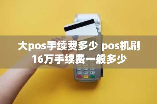 大pos手续费多少 pos机刷16万手续费一般多少