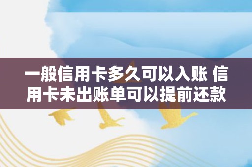 一般信用卡多久可以入账 信用卡未出账单可以提前还款吗