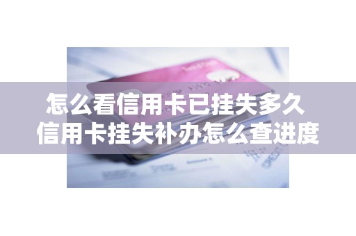 怎么看信用卡已挂失多久 信用卡挂失补办怎么查进度