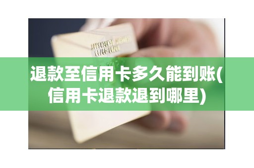 退款至信用卡多久能到账(信用卡退款退到哪里)