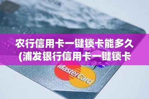 农行信用卡一键锁卡能多久(浦发银行信用卡一键锁卡)