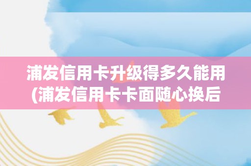 浦发信用卡升级得多久能用(浦发信用卡卡面随心换后的卡)