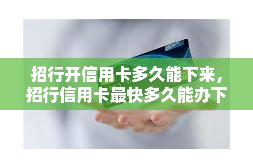 招行开信用卡多久能下来，招行信用卡最快多久能办下来