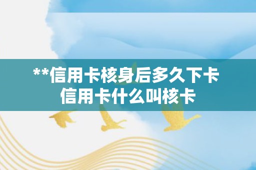 **信用卡核身后多久下卡 信用卡什么叫核卡