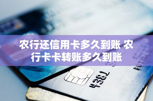 农行还信用卡多久到账 农行卡卡转账多久到账