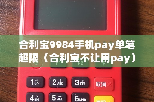 合利宝9984手机pay单笔超限（合利宝不让用pay）