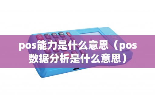 pos能力是什么意思（pos数据分析是什么意思）