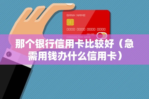 那个银行信用卡比较好（急需用钱办什么信用卡）
