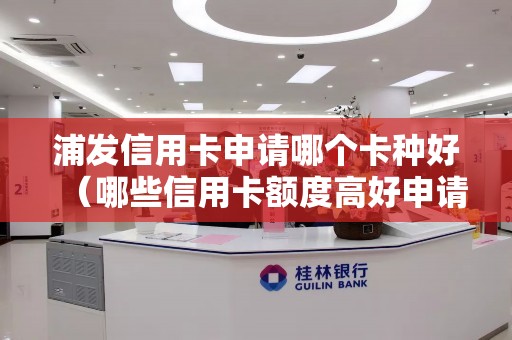 浦发信用卡申请哪个卡种好（哪些信用卡额度高好申请）