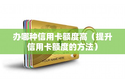 办哪种信用卡额度高（提升信用卡额度的方法）