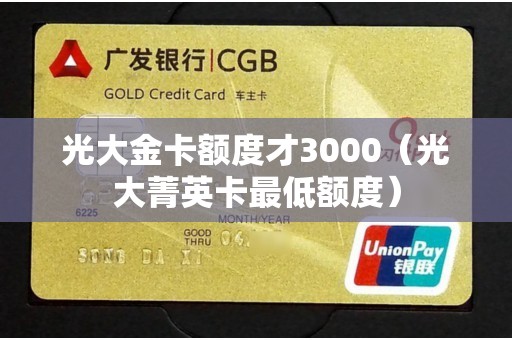 光大金卡额度才3000（光大菁英卡最低额度）