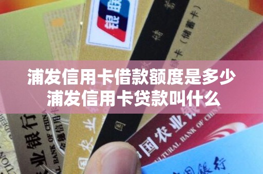 浦发信用卡借款额度是多少 浦发信用卡贷款叫什么