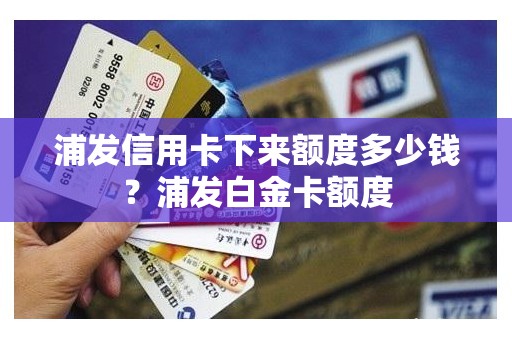 浦发信用卡下来额度多少钱？浦发白金卡额度
