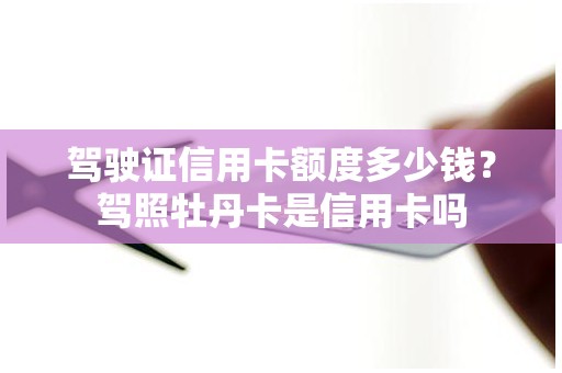 驾驶证信用卡额度多少钱？驾照牡丹卡是信用卡吗