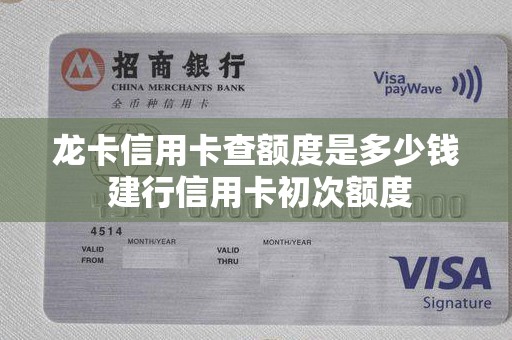 龙卡信用卡查额度是多少钱 建行信用卡初次额度