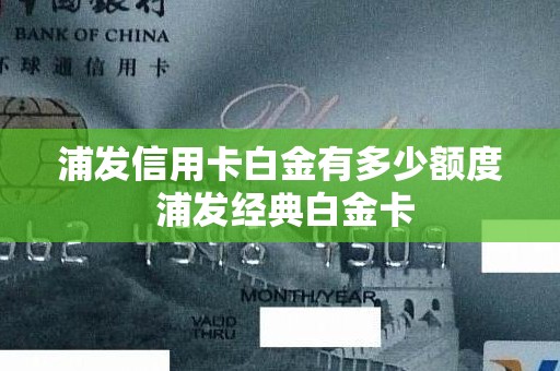 浦发信用卡白金有多少额度 浦发经典白金卡