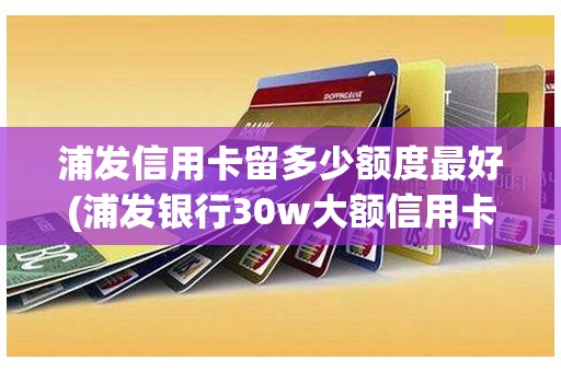 浦发信用卡留多少额度最好(浦发银行30w大额信用卡)