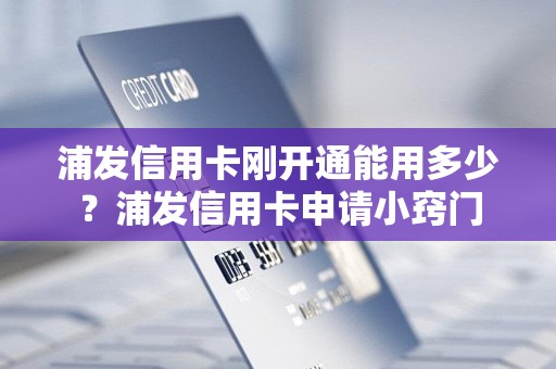 浦发信用卡刚开通能用多少？浦发信用卡申请小窍门