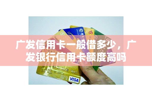 广发信用卡一般借多少，广发银行信用卡额度高吗