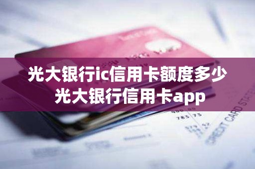 光大银行ic信用卡额度多少 光大银行信用卡app