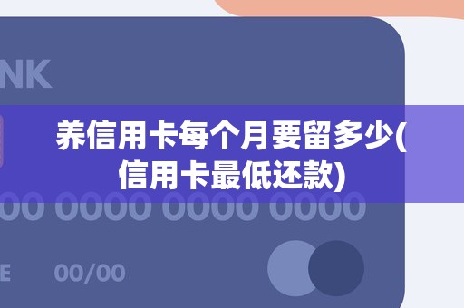 养信用卡每个月要留多少(信用卡最低还款)