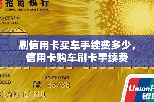 刷信用卡买车手续费多少，信用卡购车刷卡手续费