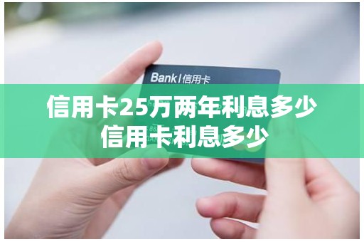 信用卡25万两年利息多少 信用卡利息多少