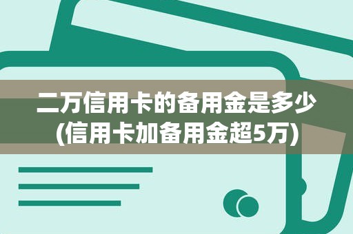 二万信用卡的备用金是多少(信用卡加备用金超5万)