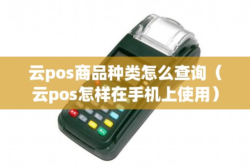 云pos商品种类怎么查询（云pos怎样在手机上使用）