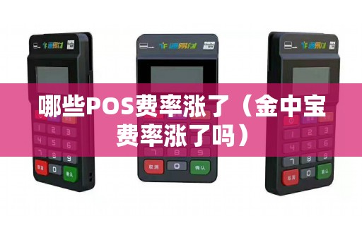 哪些POS费率涨了（金中宝费率涨了吗）