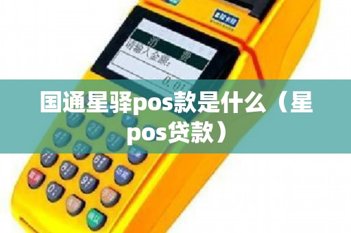 国通星驿pos款是什么（星pos贷款）