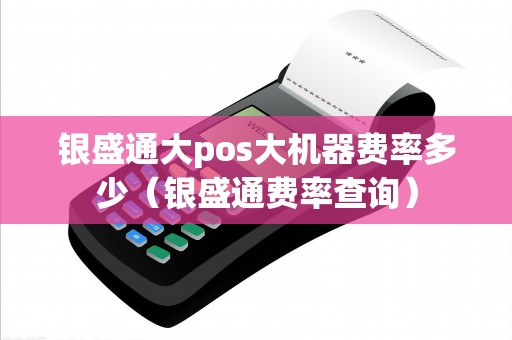 银盛通大pos大机器费率多少（银盛通费率查询）