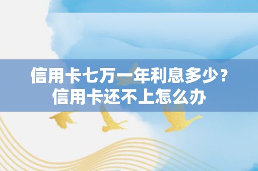 信用卡七万一年利息多少？信用卡还不上怎么办