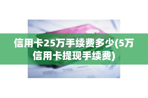 信用卡25万手续费多少(5万信用卡提现手续费)