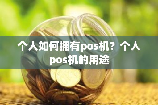 个人如何拥有pos机？个人pos机的用途