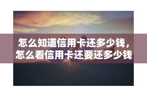 怎么知道信用卡还多少钱，怎么看信用卡还要还多少钱