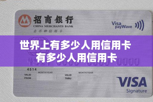 世界上有多少人用信用卡 有多少人用信用卡